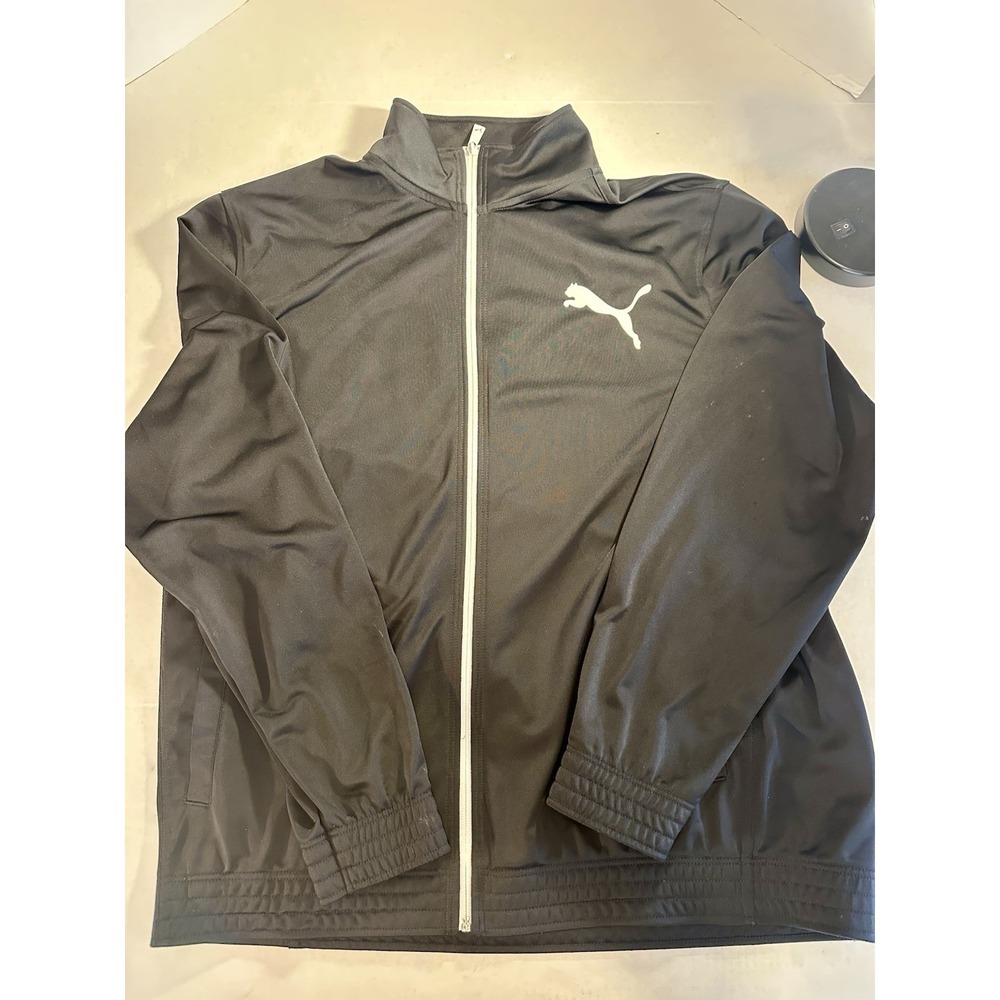 PUMA Track Suit Jacket XXL and Pants L Black with White Stripe Men's